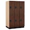 Salsbury Industries Wardrobe Locker, 45" W, 24" D, 76" H, (3) Wide, (6) Openings, Mahogany 22364MAH - alternate 1